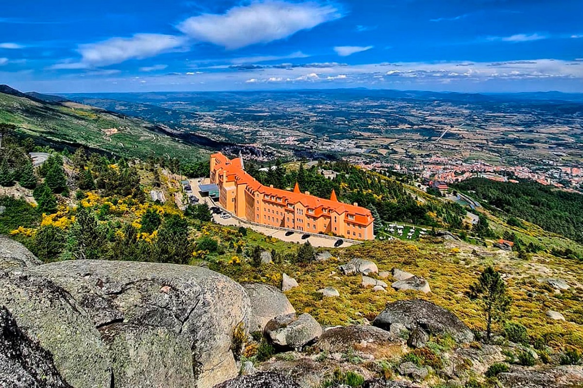 skyline view of Guarda from serra da Estrela peaks for cannabis travel guide cannatrailz