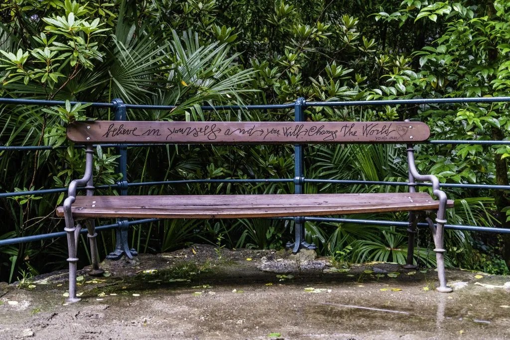 Passirio riverside bench in Merano
