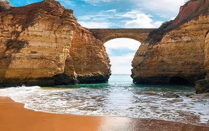 Popular surf beach Praia da Batata in Lagos, Portugal.
