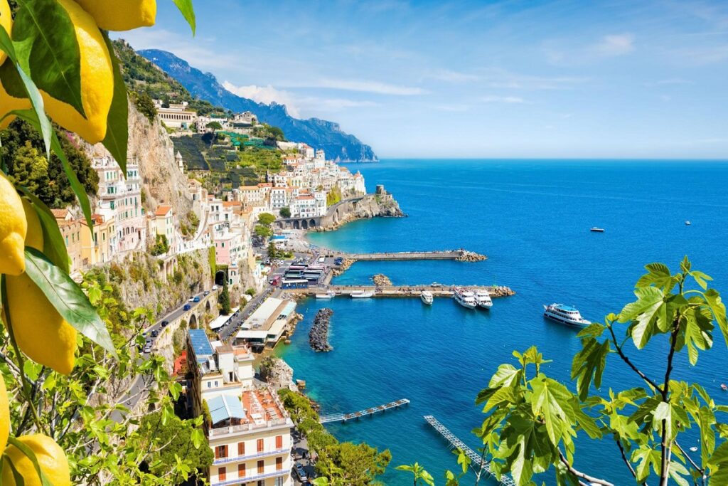 Cliffside houses and Habor for Cannabis in Salerno Travel Guide.