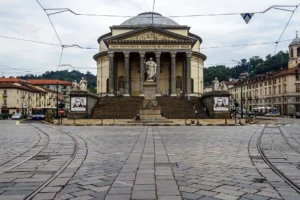The Gran Madre di Dio neoclassical architecture church in Turin, Italy.