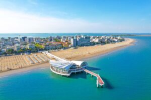Aerial view of the beach resort and Terrazza a Mare for Cannabis in Lignano Sabbiadoro Travel Guide.