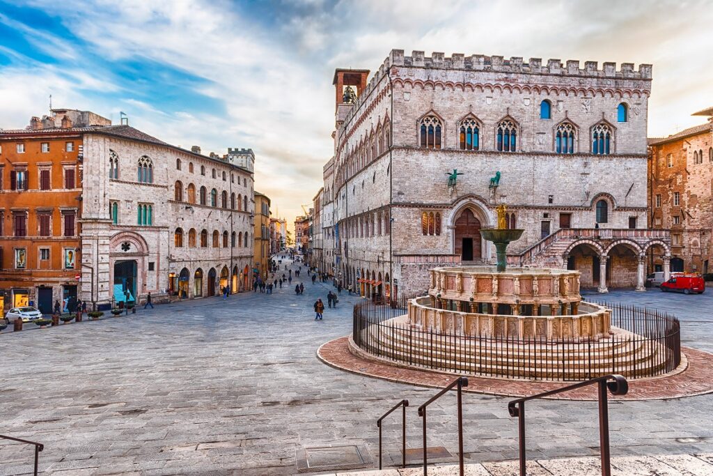 The historic Piazza IV Novembre for Cannabis in Perugia Travel Guide.