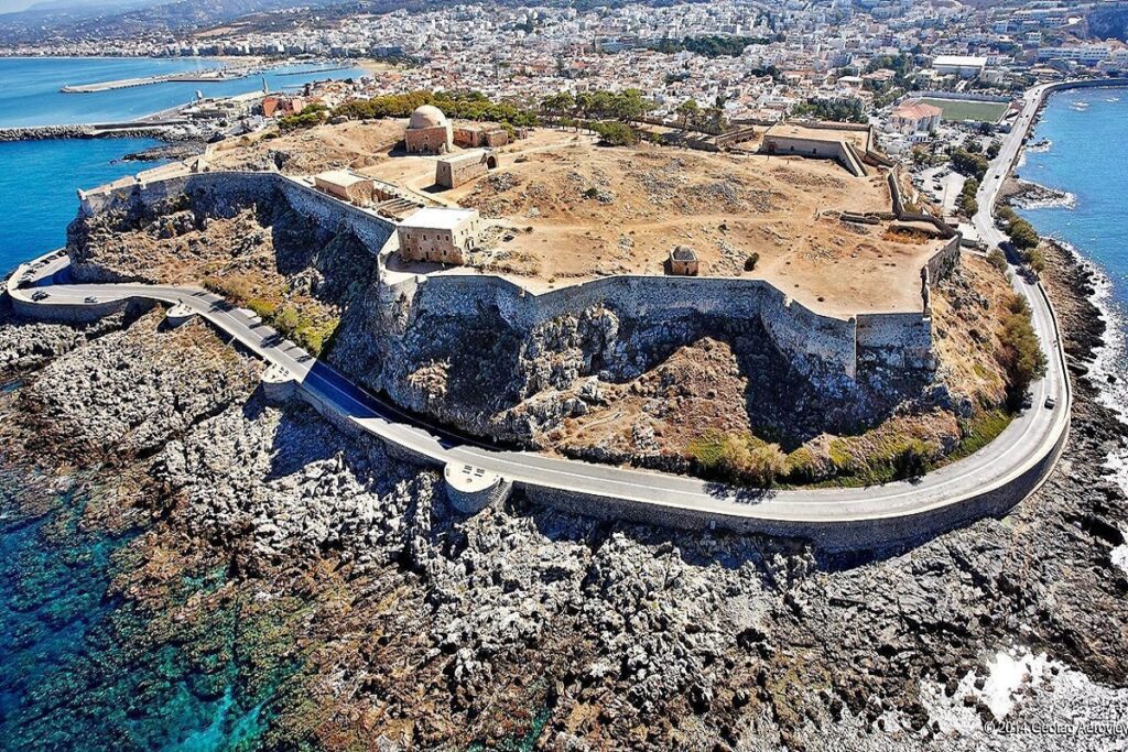 Aerial view of the Fortezza of Rethymno for Cannabis in Rethymno Travel Guide.