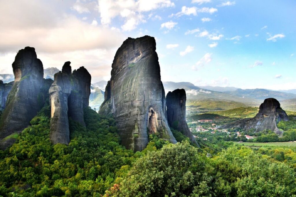 The Meteora sandstone formations in Thessaloniki, Northern Greece.